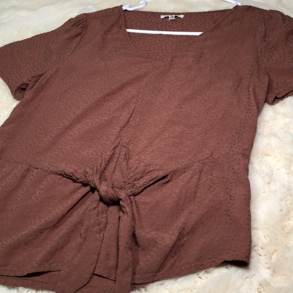 Front Tie Copper Blouse
